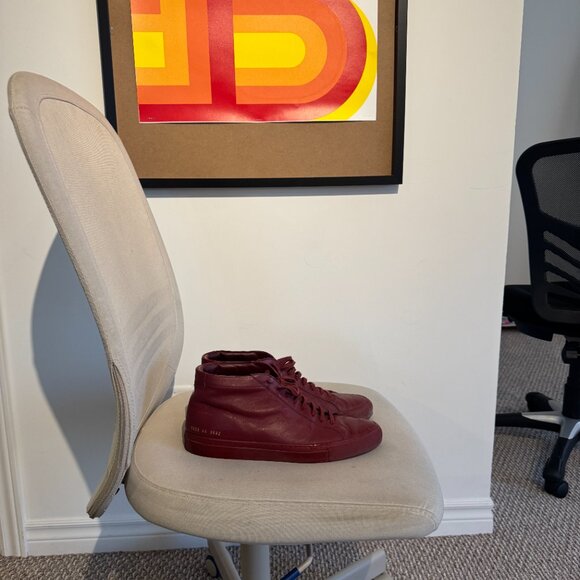 Common Projects Burgundy Achilles Mid Size 44 (Made in Italy) - Picture 3 of 11